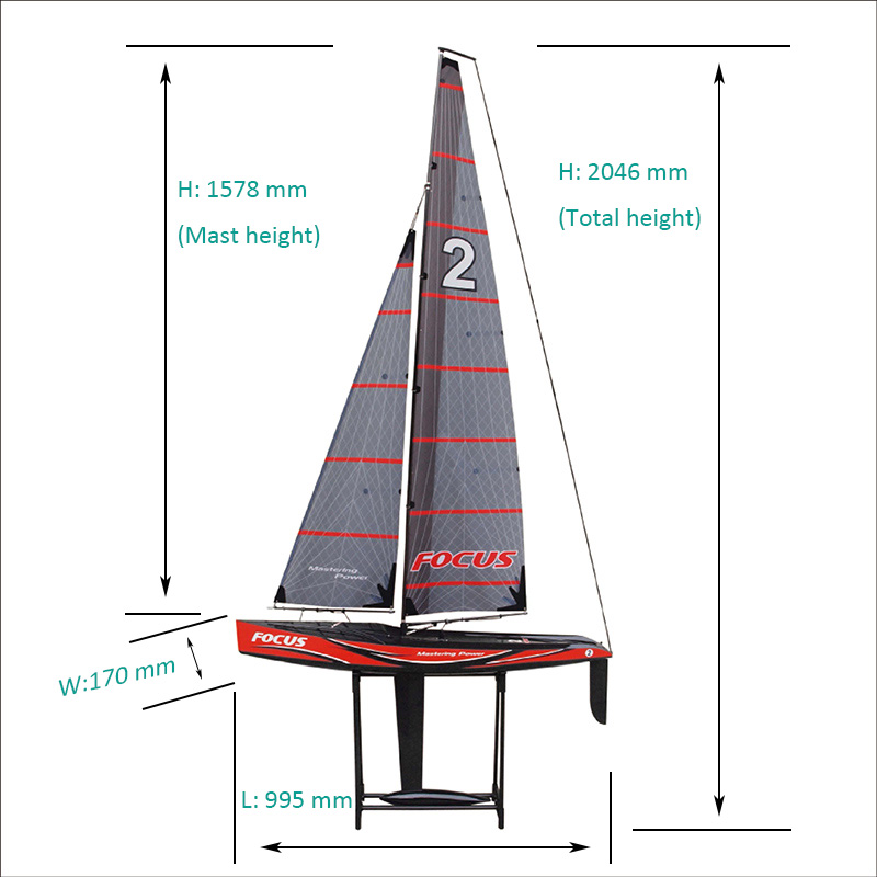 Size of Gaint RTR Good Racing Radio Control Sailing Yacht for Adults Focus2